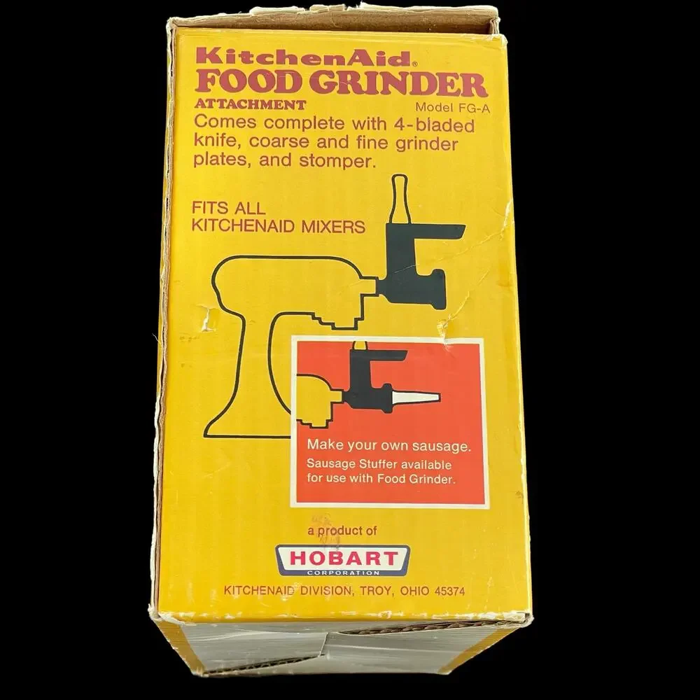 KitchenAid Food Grinder Attachment Model FG-A Vintage w Box READ FLAWED